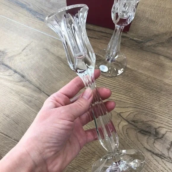 GORHAM‎ CRYSTAL TULIP CANDLESTICKS CANDLE HOLDERS. - Picture 5 of 7